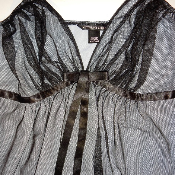 Victorias Secret Cami Sheer Nightie XL Black - Picture 4 of 8